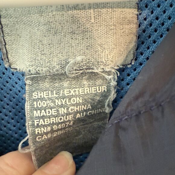 Vintage Stussy Windbreaker Navy Pullover Size Large Unisex Pockets Fall Winter - Picture 6 of 8